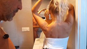 Selena's morning sex in bathroom