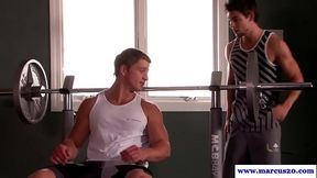 Beefy athletes analizing in workout session