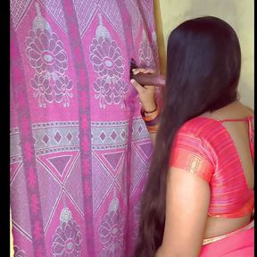 Indian Glory hole stepmom enjoy his first glory hole with stepson in the kitchen