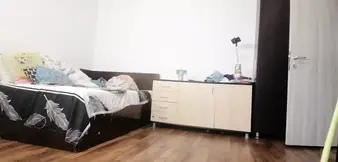Sexy brunette wife works out naked at home