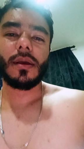 Sexy Latin Boy Urinating and Masturbating in His Room