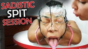 Katherine’s Sadistic Spit Session: Maria Hogtied, Distorted, and Drenched! (wmv)