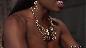 Ebony mistress pegging tattooed man