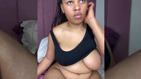 Thick Ebony With Braids Fucks Her Tight Pussy With Vibrator