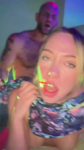 Khloe Kapri's Rave Bunny Costume Comes Off For Wild Glow-Stick Party!   Clip 2