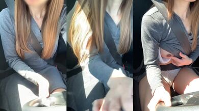 運転中にムラムラしてオナニー我慢できなくて路肩に停めておもちゃ使っちゃいました自撮り　日本人　熟女