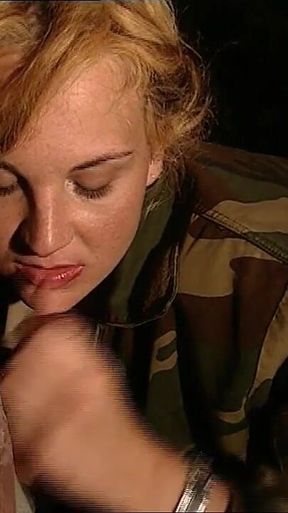 The army nurse give relief to soldiers sucking cock and fucking