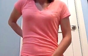 Femboy strips, does anal, and rubs herself to orgasm