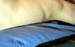 Blue pillow humping cum