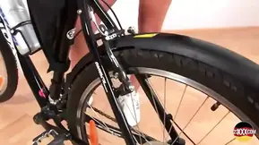 German Slut with Small Tits Eating Warm Cum After a Bike Ride