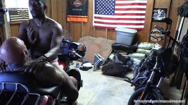 Interracial Bareback on my Harley with Excel Hung!