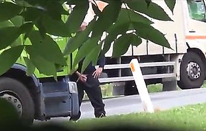 Truckers piss and some jerking off