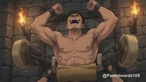 Machine-Bound Muscle: Motorised Brush Tickling - Bara Anime Compilation