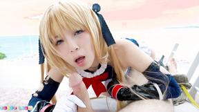 ”Blue eyed Mari Hirose pounces on a huge dong in POV”