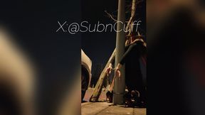 SubnCuff_OutdoorBothHandsFeetBackCuffedToPole0816