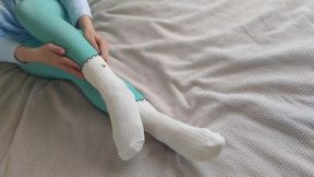 socks over pantyhose is a great outfit for sockjob