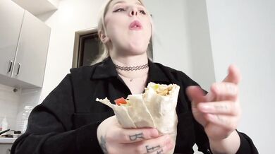 Hot Blonde Belly Stuffing Until It Bursts and She Cant Stop