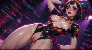 Clown Girl Covered in Thick Cum - Ahegao &amp; Tit Play Compilation