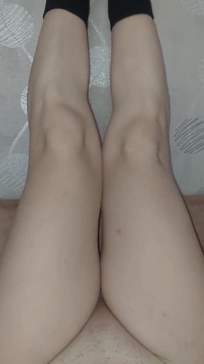 Smooth Legs Pressuring Cute Feminine Dick Hot Masturbating Pre Cum