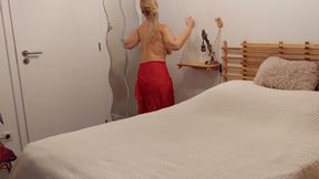 Selena's Sexy Bed Games in Red Skirt