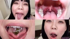 Shizuku Hanai - Showing inside cute girl's mouth, chewing gummy candys, sucking fingers, licking and sucking human doll, and chewing dried sardines mout-109 - wmv 1080p