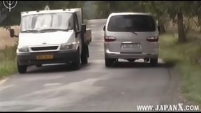 Cute Japanese wife gets pounded on BangBus