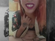 Beautiful red hair on kimono