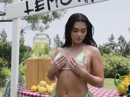 Lemonade stand with a big boobs MILF