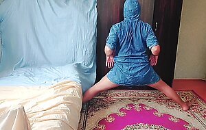 Nylon Shemale Mini Jeans Dress Sexy Legs Lady Boy Big Butt Big Ass Sissy Crossdresser