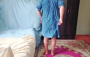 Nylon Shemale Mini Jeans Dress Sexy Legs Lady Boy Big Butt Big Ass Sissy Crossdresser
