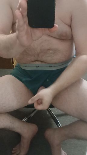 Jerking in 90s green Fruit of the Loom briefs