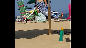 Candid on this little slut at the beach