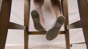 Sneakers Socks and Bare Feet Under Chair - Kylie Jacobsx - MP4 1080p HD