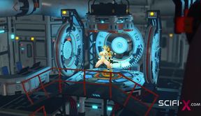 SciFi Futa Shemale Slams Dream Girl Gushing Cum Destruction