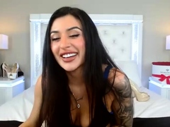 Brunette amateur babe strips off and masturbates