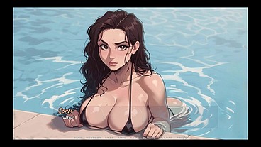 My New Girlfriend [ TABOO Hentai Game ] Ep.52 CAUGHT my MILF NEIGHBOR BOOB in the POOL just next to my STEPMOM !