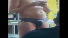 Amateur boy suddenly wets his pants right in front of his friend