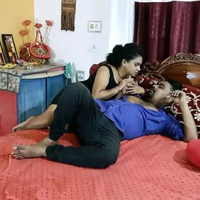 Tired husband doesn&#039;t want to fuck! Indian hotwife sex