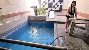 Young blondie babe gets her enema punishment