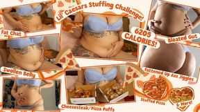 Lil' Caesar's Stuffing Challenge - 6,205 CALS of Stuffed Pizza, Cheesesteak Puffs & More! Swollen Bloated Belly + Fattened Ass Reveal [1 HOUR TOTAL]