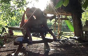 HELENE on the table in the garden
