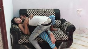 Hot partners indulging in intimacy before a night of fun at home