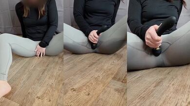 Wetting Her Tight Leggings Makes Her Cum Harder Than Ever