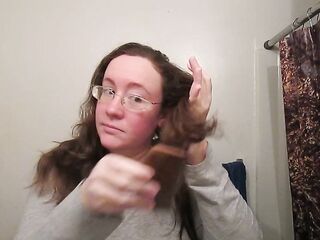 Hair Journal: Combing Long Bushy Strawberry Golden-haired Hair - Week 9 (ASMR)