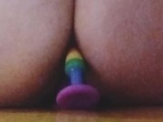Big booty teen riding dildo til she cums!