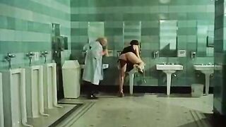 Desiree Cousteau in vintage sex movie with nasty sex in the toilet
