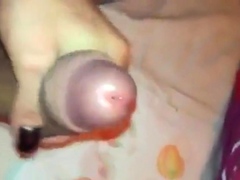 Big dicked shemale cums twice once again