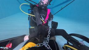 Underwater Scuba Slave Training – Dominated in Chains & Wetsuit Edging - WMV