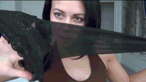 I smotthe myself with black pantyhose 3c