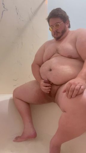 Enormously Fat Chub Bear Daddy Burly Chub Draws a Hot Bath &amp; Blasts a Hot Load